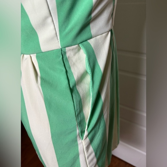 Anthropologie Judith March Strapless Green and White Dress - Picture 3 of 6